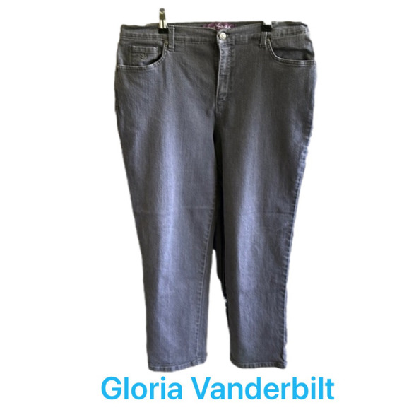 Gloria Vanderbilt Amanda gray jeans size 16 short - Picture 1 of 6